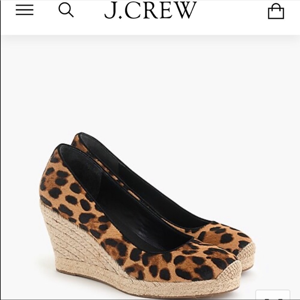 J. Crew Leopard Print Wedge Shoes